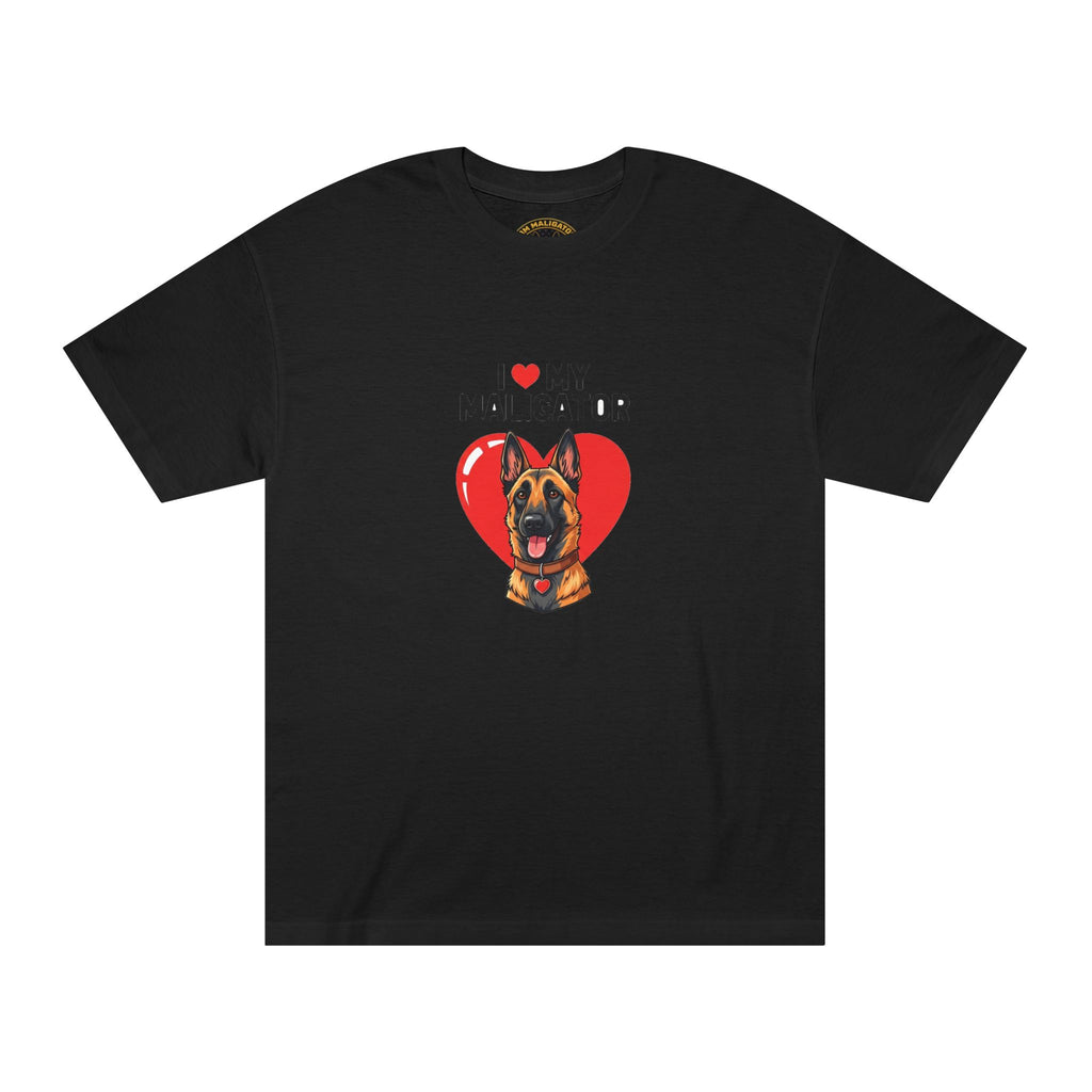 I Love My Maligator Heavyweight Tee - Black T-Shirt | BM Maligator Belgian Malinois