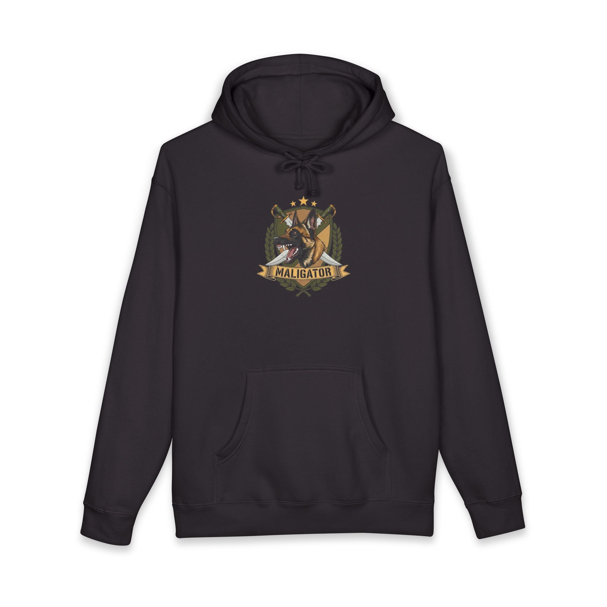 Maligator Crest Premium Hoodie - Black Hoodie | BM Maligator Belgian Malinois