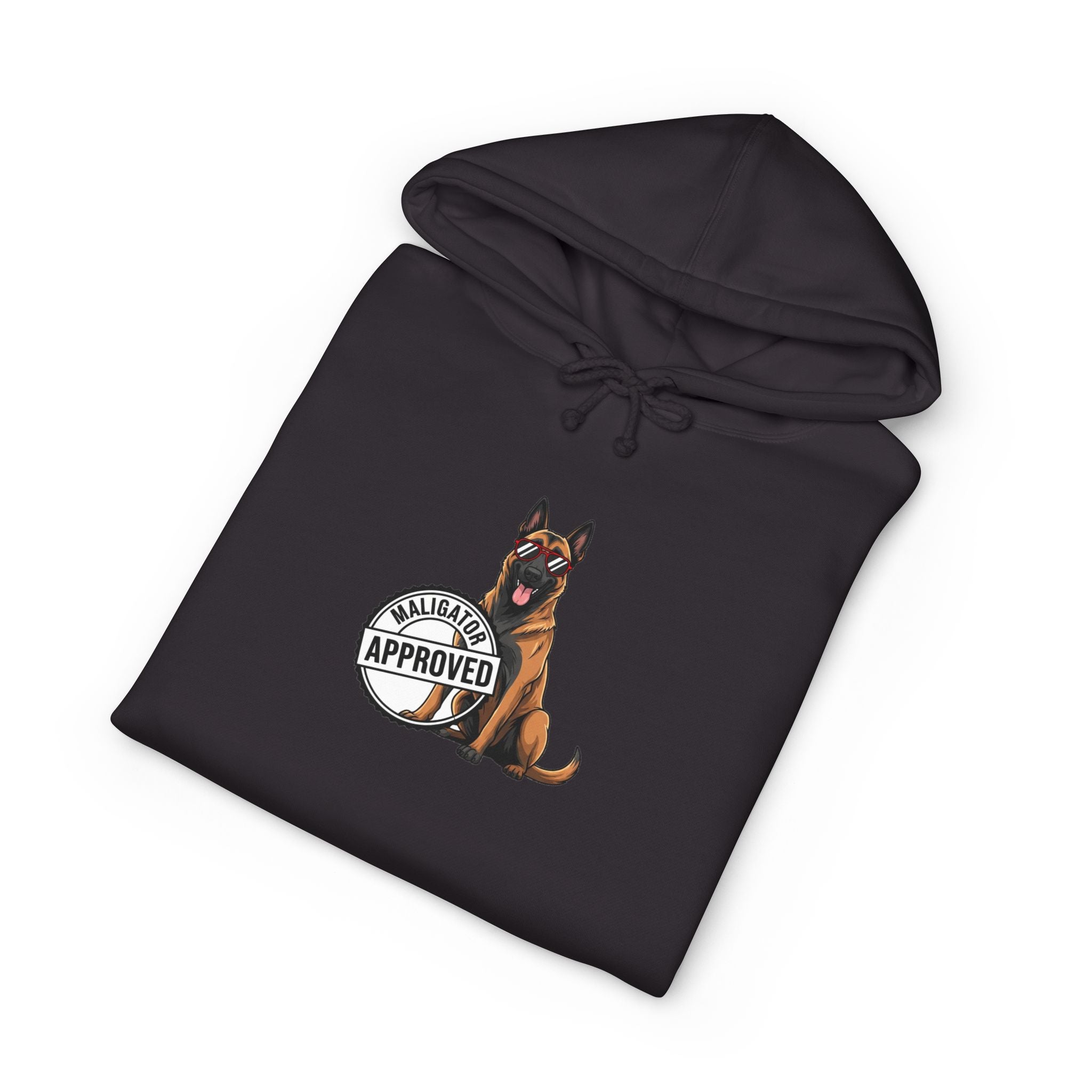 Maligator Approved Premium Hoodie detail view - Black Hoodie | BM Maligator Belgian Malinois
