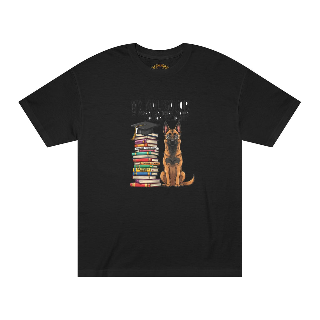 My Maligator Is Smarter Heavyweight Tee - Black T-Shirt | BM Maligator Belgian Malinois