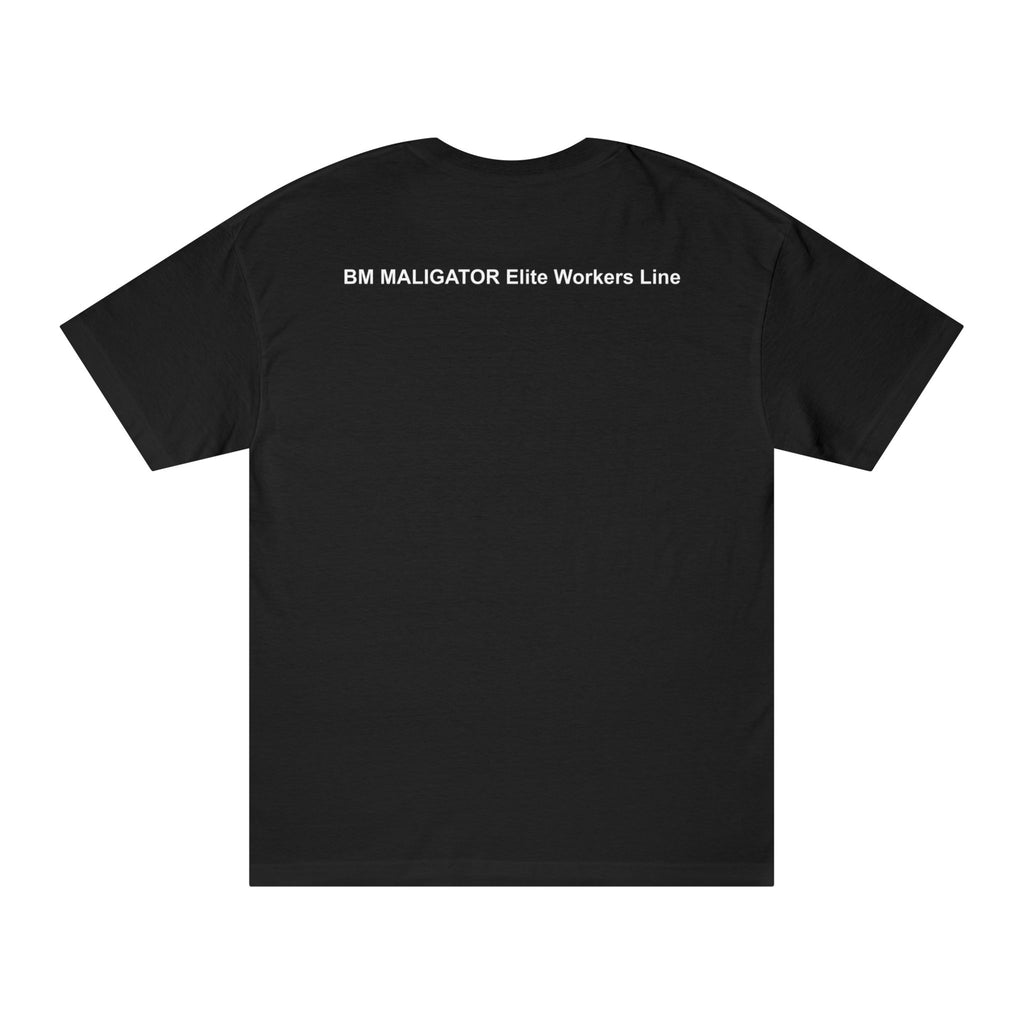 Maligator Crest Heavyweight Tee back view - Black T-Shirt | BM Maligator Belgian Malinois