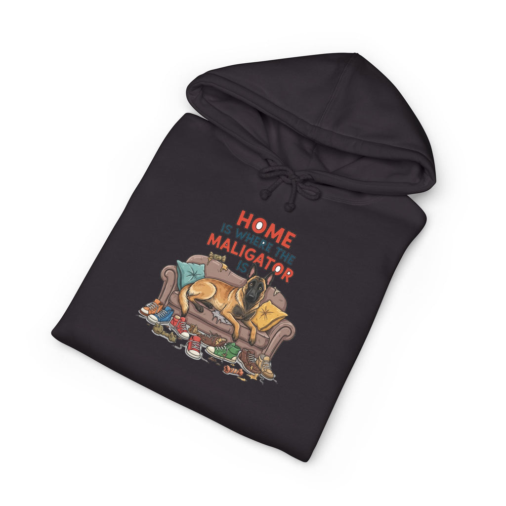 Home Is Where The Maligator Is Premium Hoodie detail view - Black Hoodie | BM Maligator Belgian Malinois