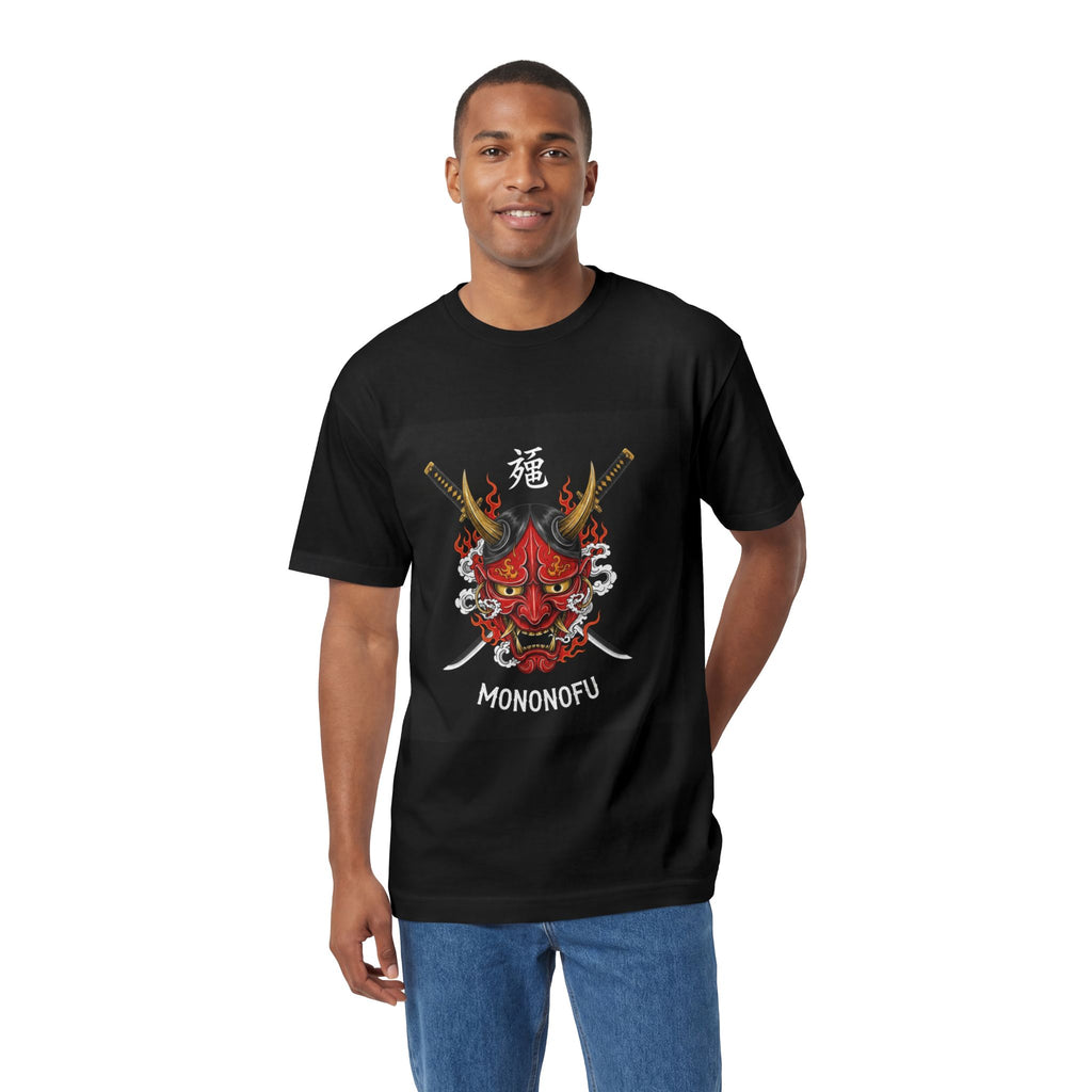 Mononofu Hannya Mask Tee lifestyle view - Black T-Shirt | BM Maligator Belgian Malinois