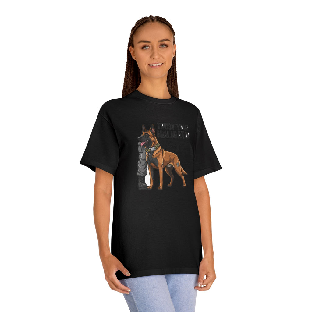 Trust Your Maligator Heavyweight Tee detail view - Black T-Shirt | BM Maligator Belgian Malinois