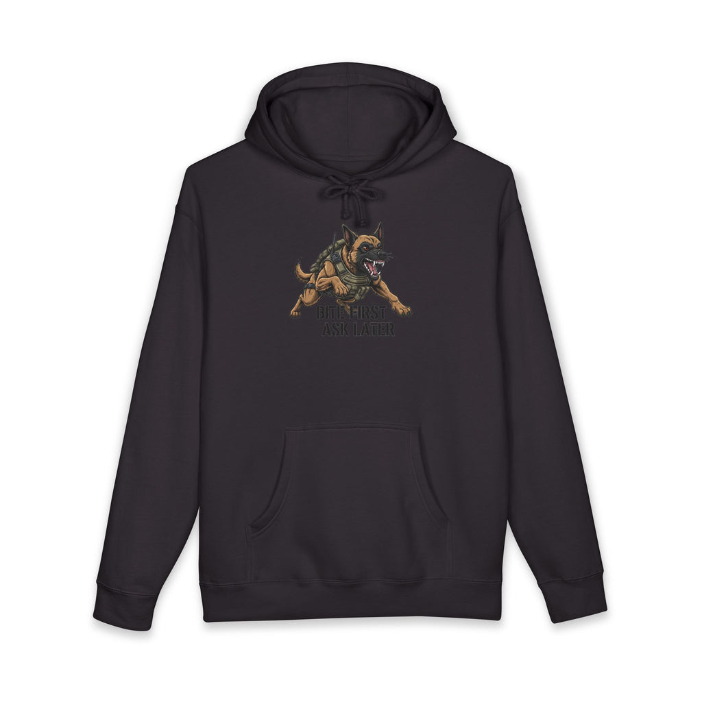 Bite First Ask Later Premium Hoodie - Black Hoodie | BM Maligator Belgian Malinois