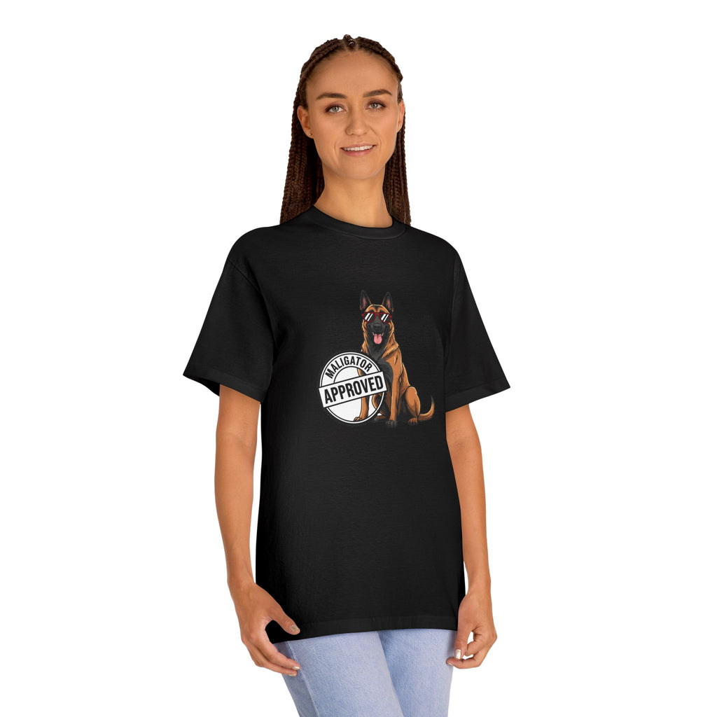 Maligator Approved Heavyweight Tee detail view - Black T-Shirt | BM Maligator Belgian Malinois