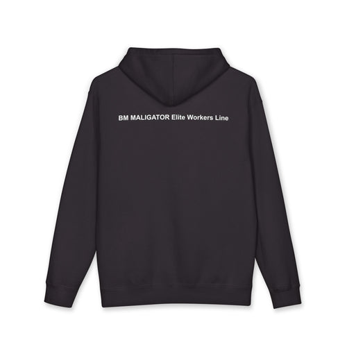Bite First Ask Later Premium Hoodie back view - Black Hoodie | BM Maligator Belgian Malinois