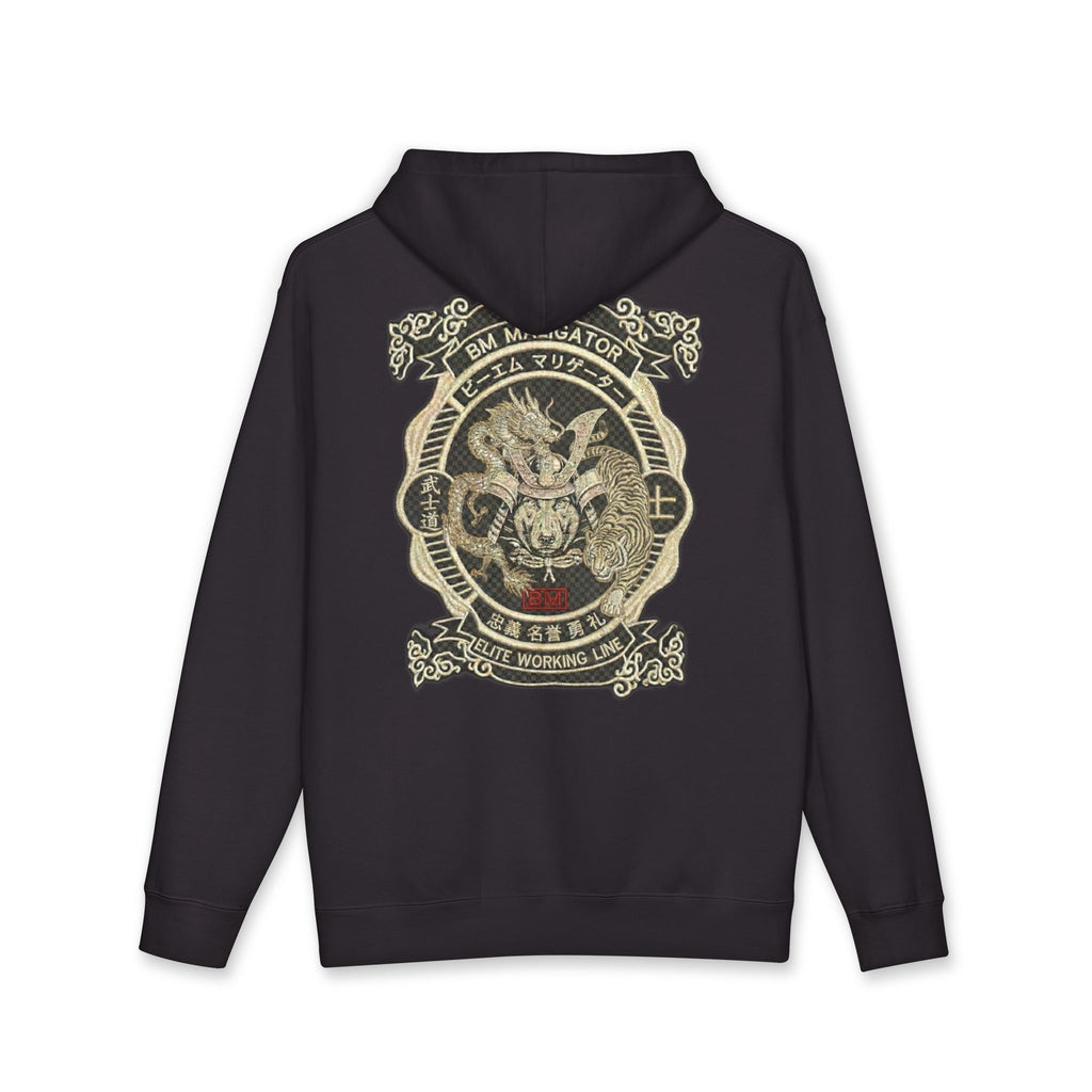 BM Maligator Bushido Elite Hoodie back view - Black Hoodie | BM Maligator Belgian Malinois
